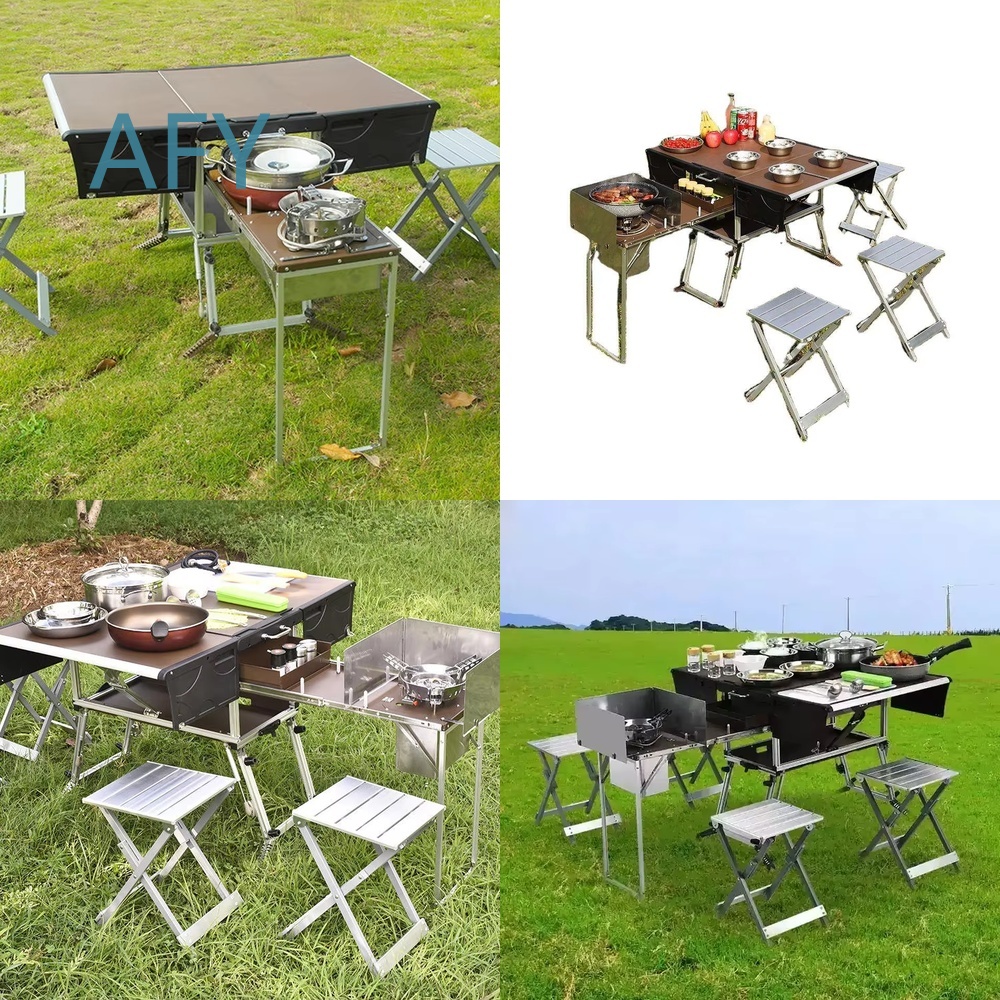 Портативный складной прицеп-ку – обзор и цена Camping Cooking Dining Set
